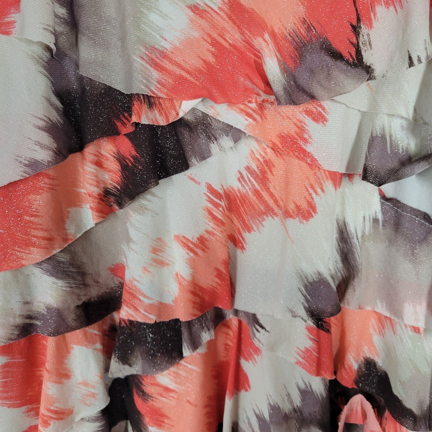 Style Co Womens Top 1X Tank Pink Gray Watercolor Lightweight Nylon Office Casual