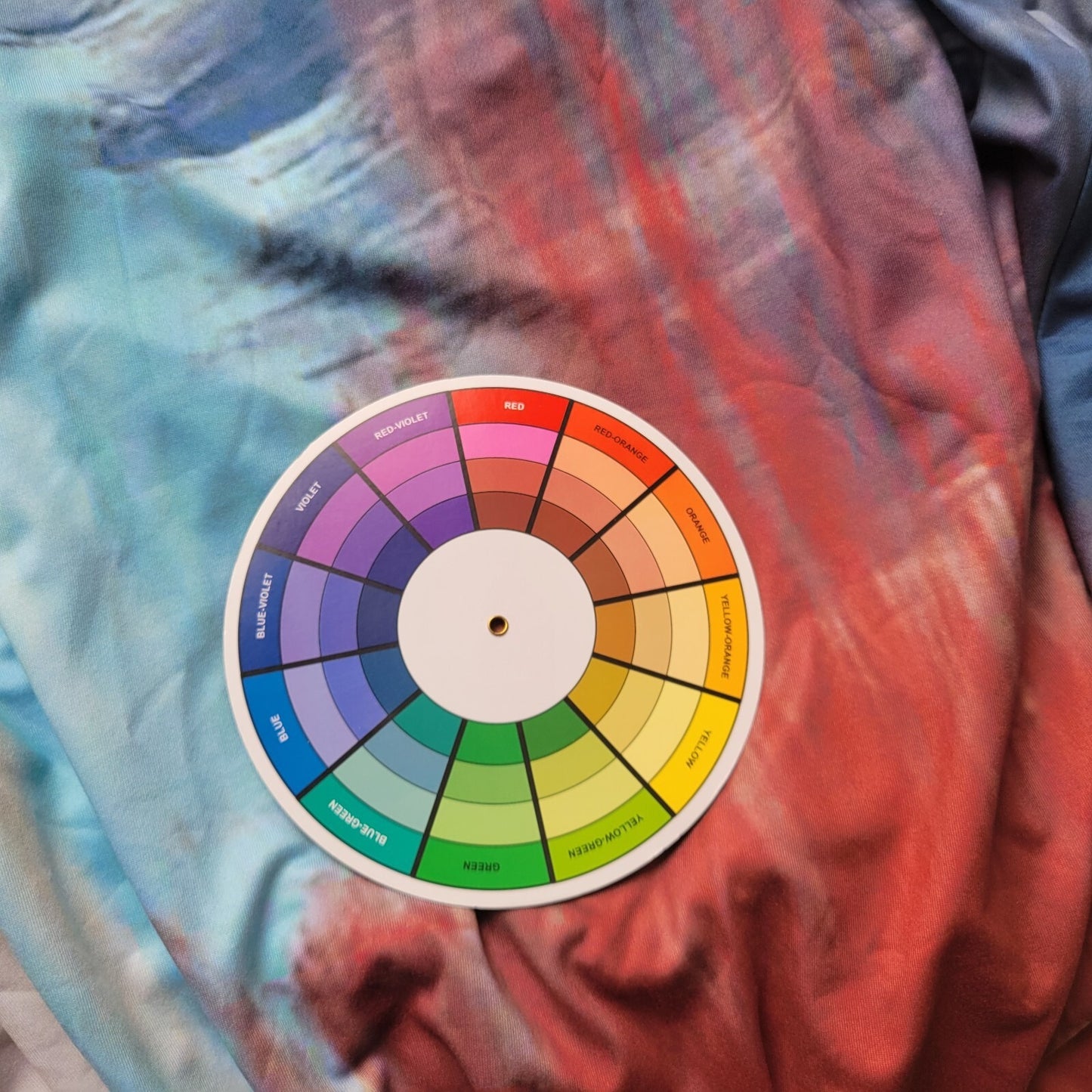 Women Top 4XL Plus Tee Short Sleeve Blue Pink Watercolor Poly Blend Casual Comfy