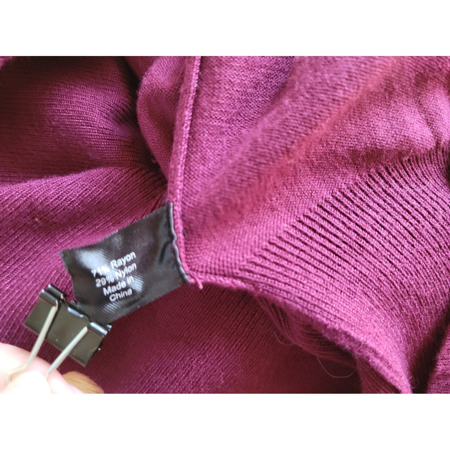 Lane Bryant Women Sweater 26 28 Plus Cold Shoulder Oversize Burgundy Beads