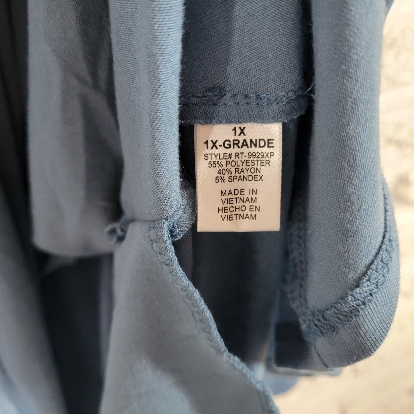 Zenana Premium Women Dress 1X Plus Mini Tunic Blue Soft Poly Blend Lightweight