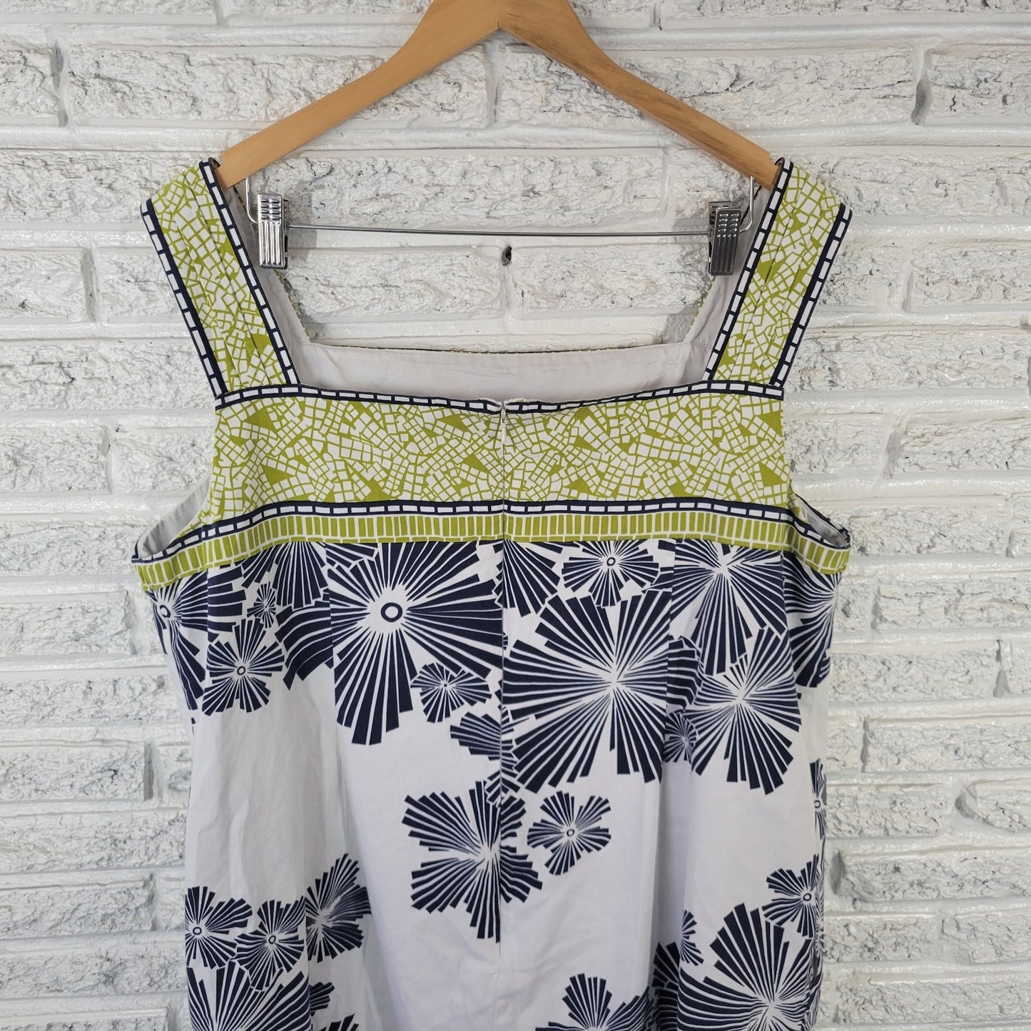 Adrianna Papell Womens Dress 22W Plus Mini Wide Strap Blue Geometric Zip Lined