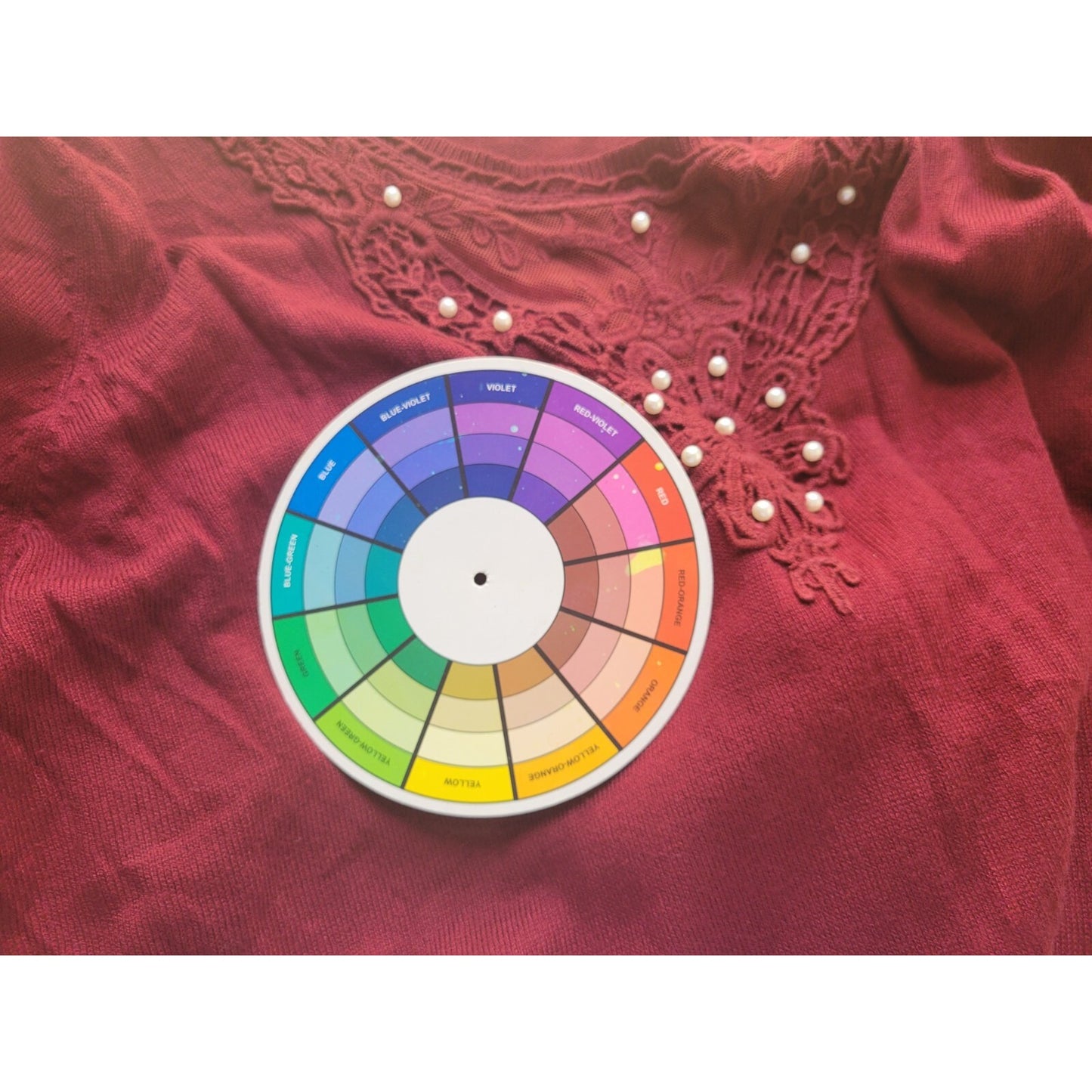 Roamans Womens Tunic 18 20 Long Sleeve Burgundy Faux Pearls Crochet Career Knit