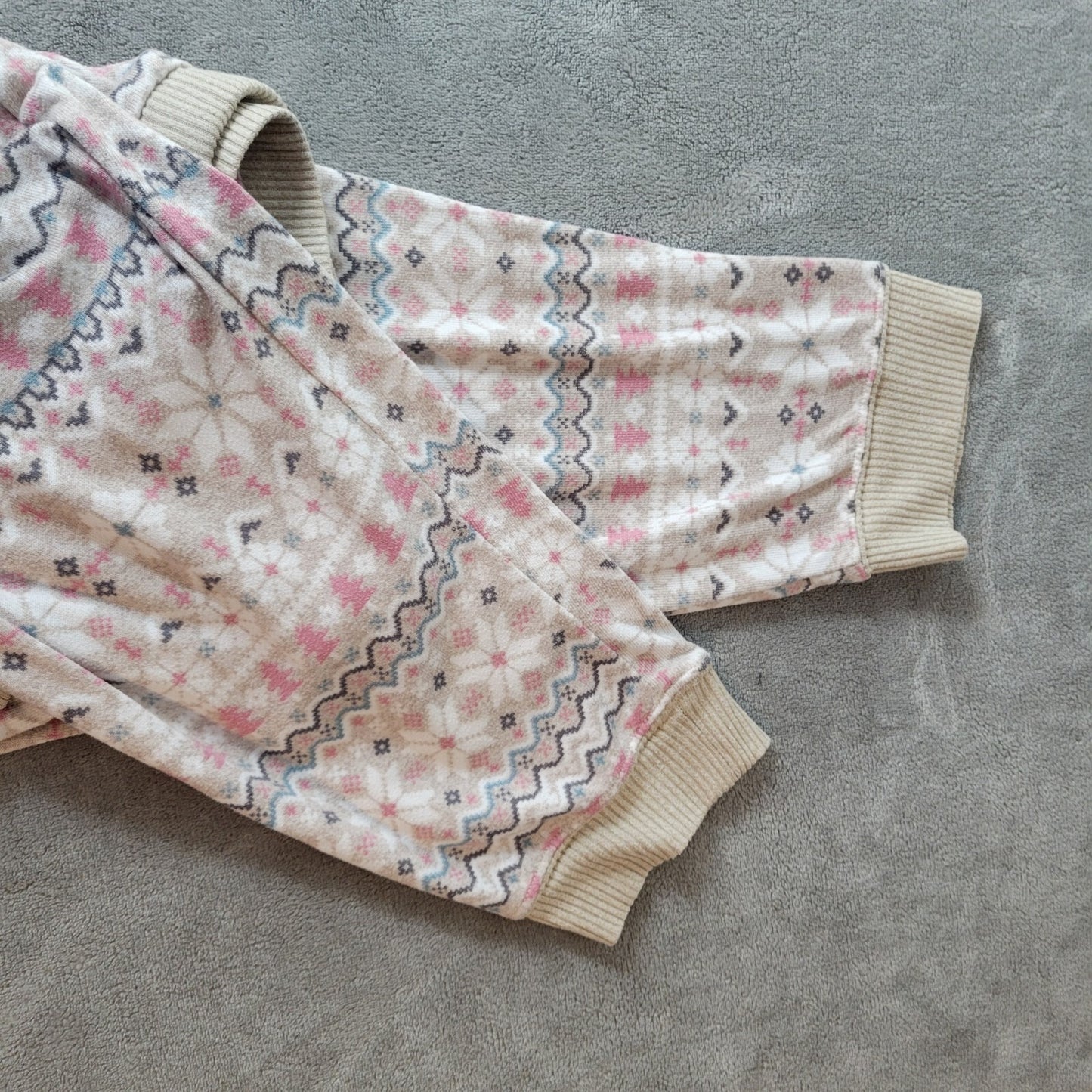 Cuddl Duds Womens Pajama Pants XL Knit Pink Beige Geometric Poly Blend Comfy