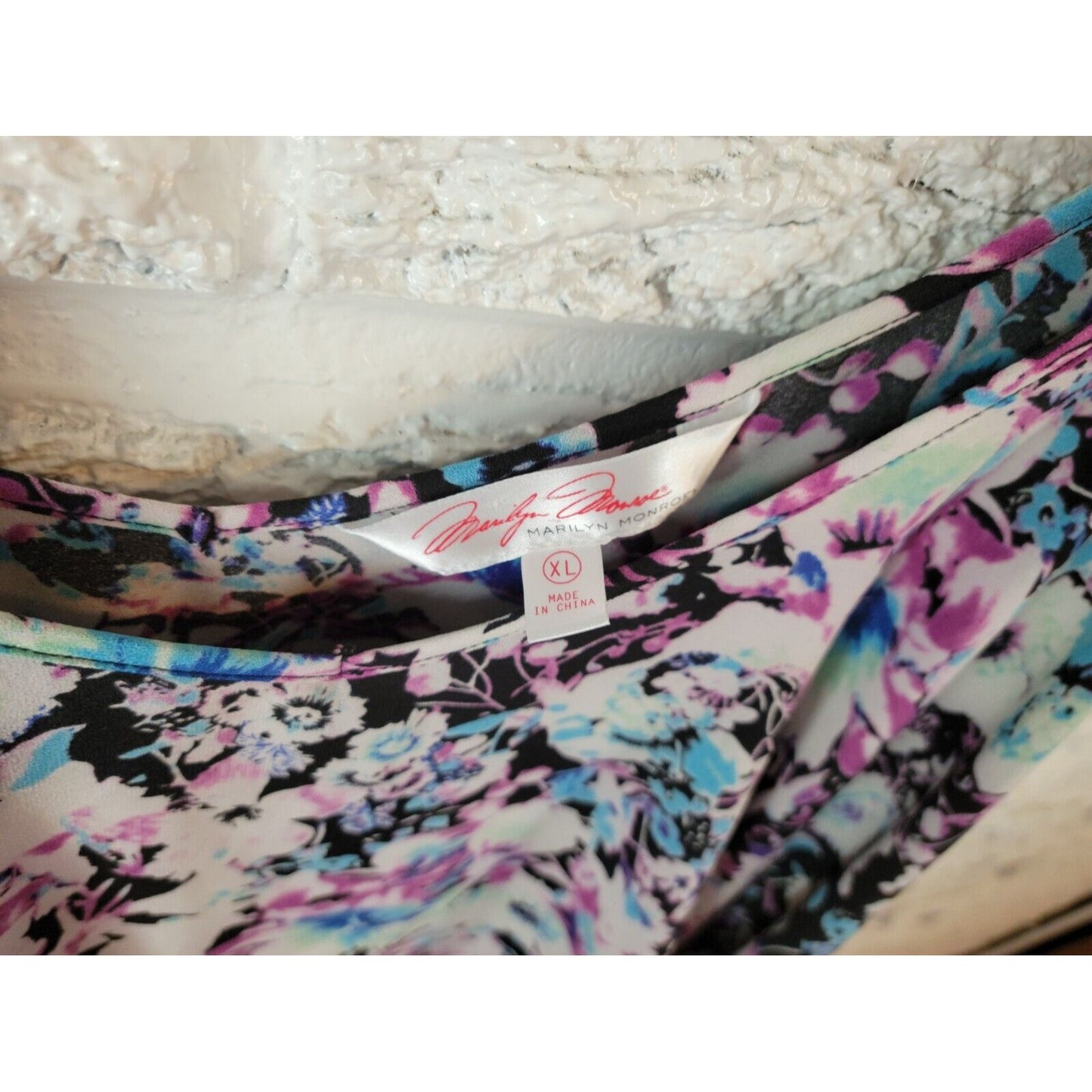 Marilyn Monroe Womens Jumpsuit Extra Large Spaghetti Strap Purple Floral Casual