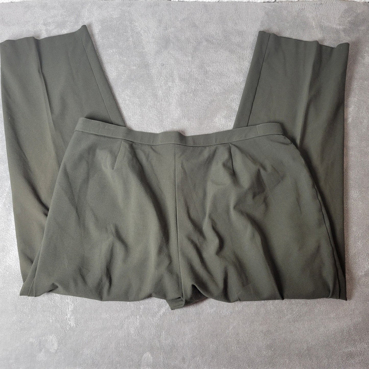 JM Collection Womens Pants 20 Plus Straight Leg Green Poly Blend Zip Fly Career