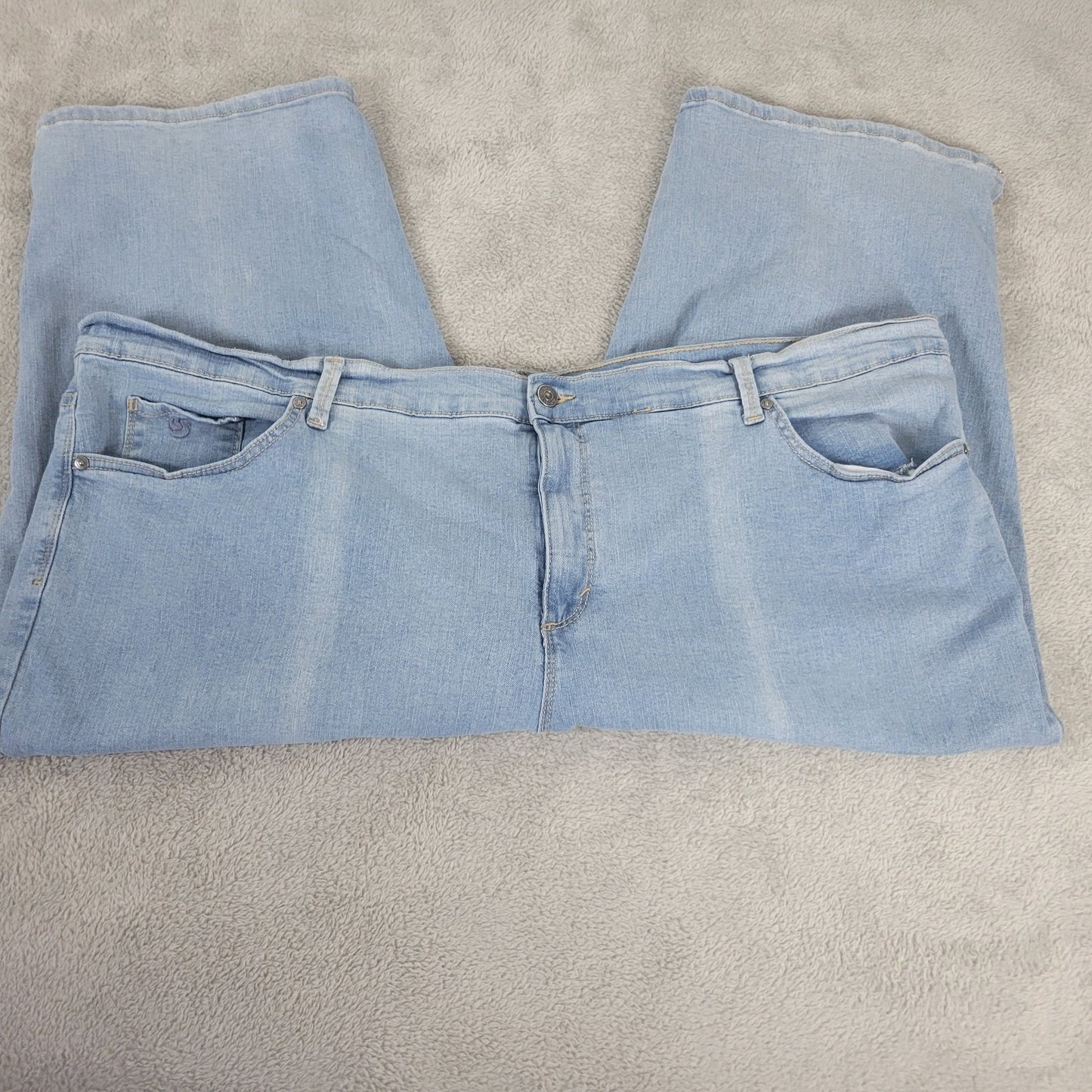 Gloria Vanderbilt Amanda Womens Jeans 24W Plus Capri Light Blue Denim Comfy Zip