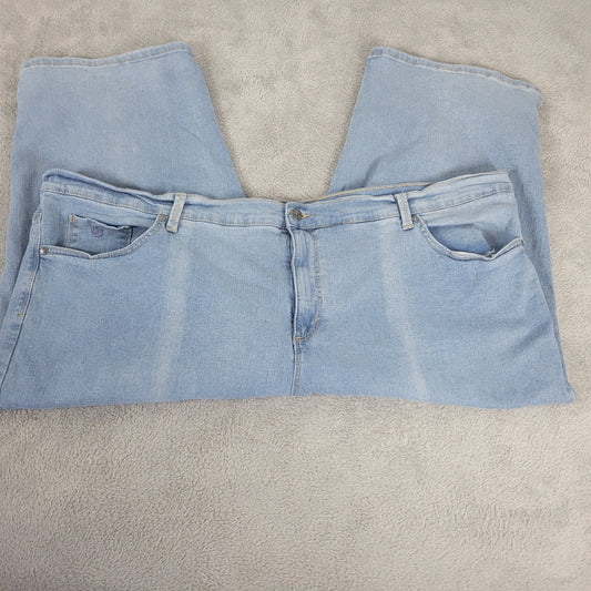 Gloria Vanderbilt Amanda Womens Jeans 24W Plus Capri Light Blue Denim Comfy Zip