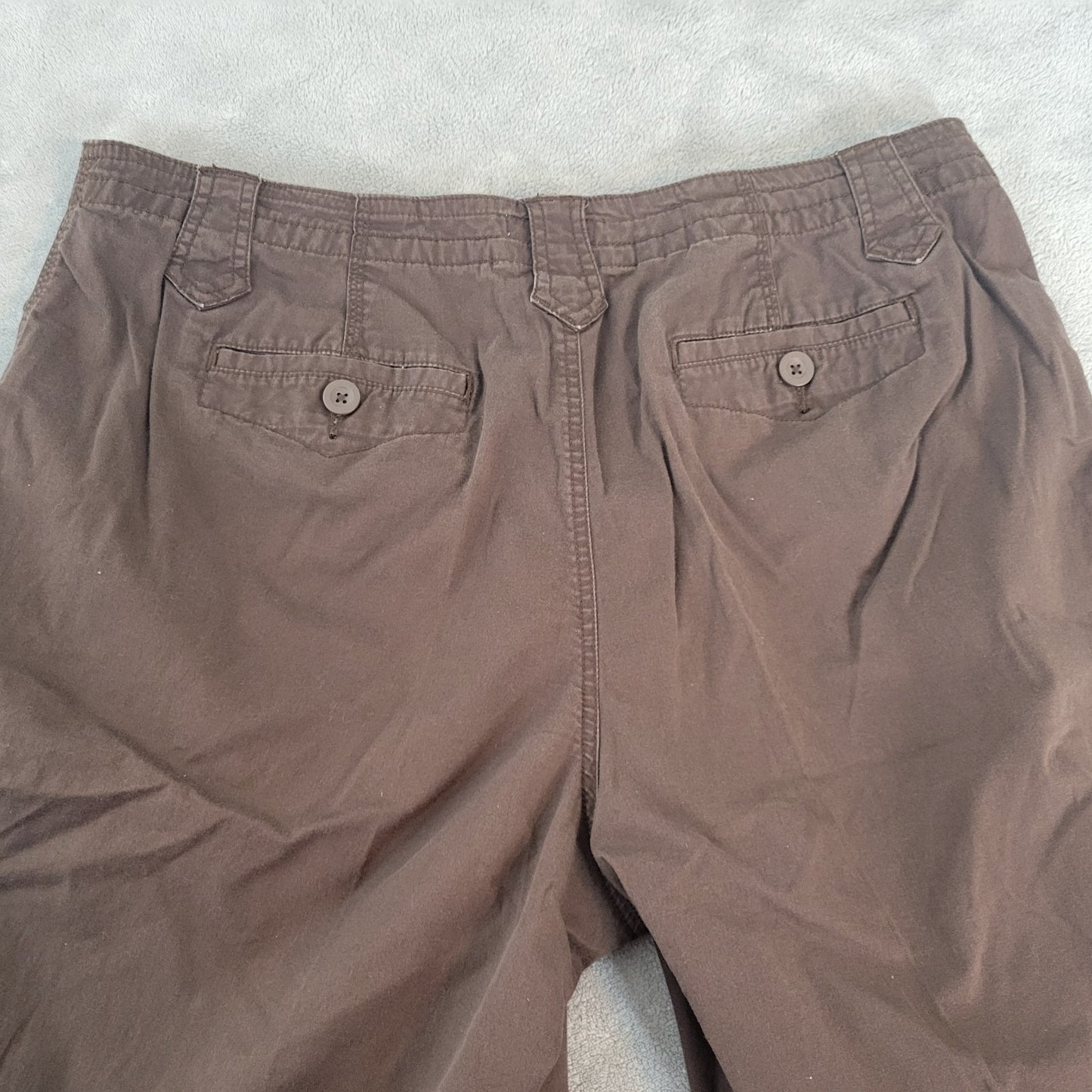 St Johns Bay Womens Shorts 18W Plus Brown Zip Fly Pockets Casual Lightweight
