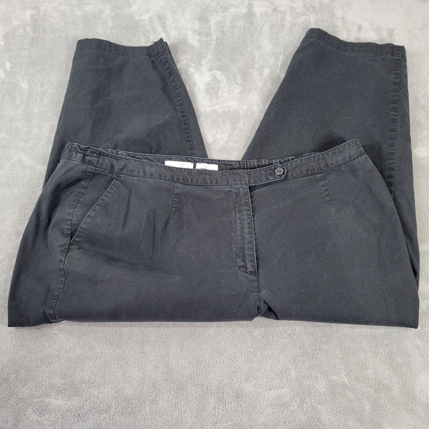Liz Golf Claiborne Womens Pants 20W Audra Capri Black Zip Fly Cotton Blend Comfy
