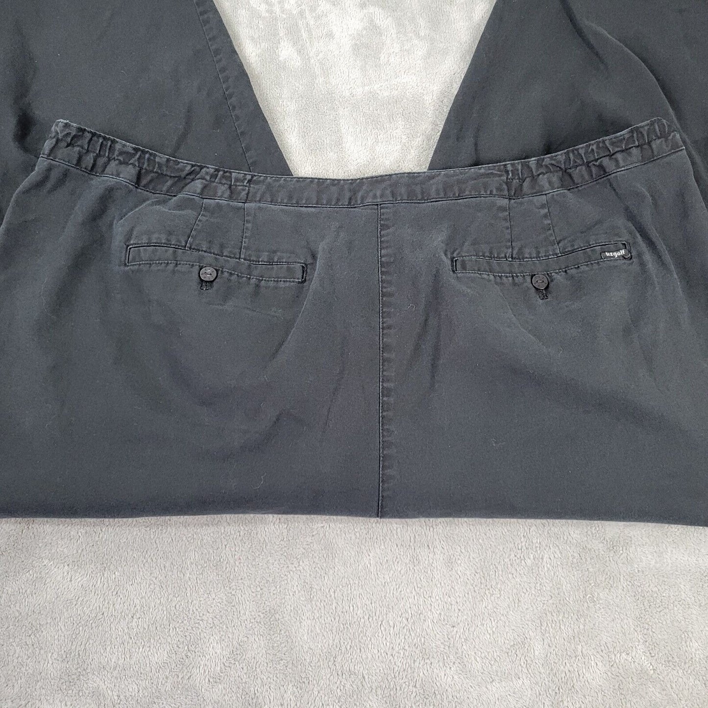 Liz Golf Claiborne Womens Pants 20W Audra Capri Black Zip Fly Cotton Blend Comfy