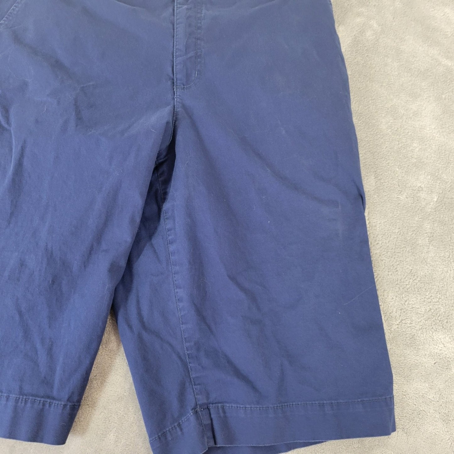 Style & Co. Women's Navy Blue Bermuda Shorts 18 Plus Cotton Spandex Comfy Zip Fly