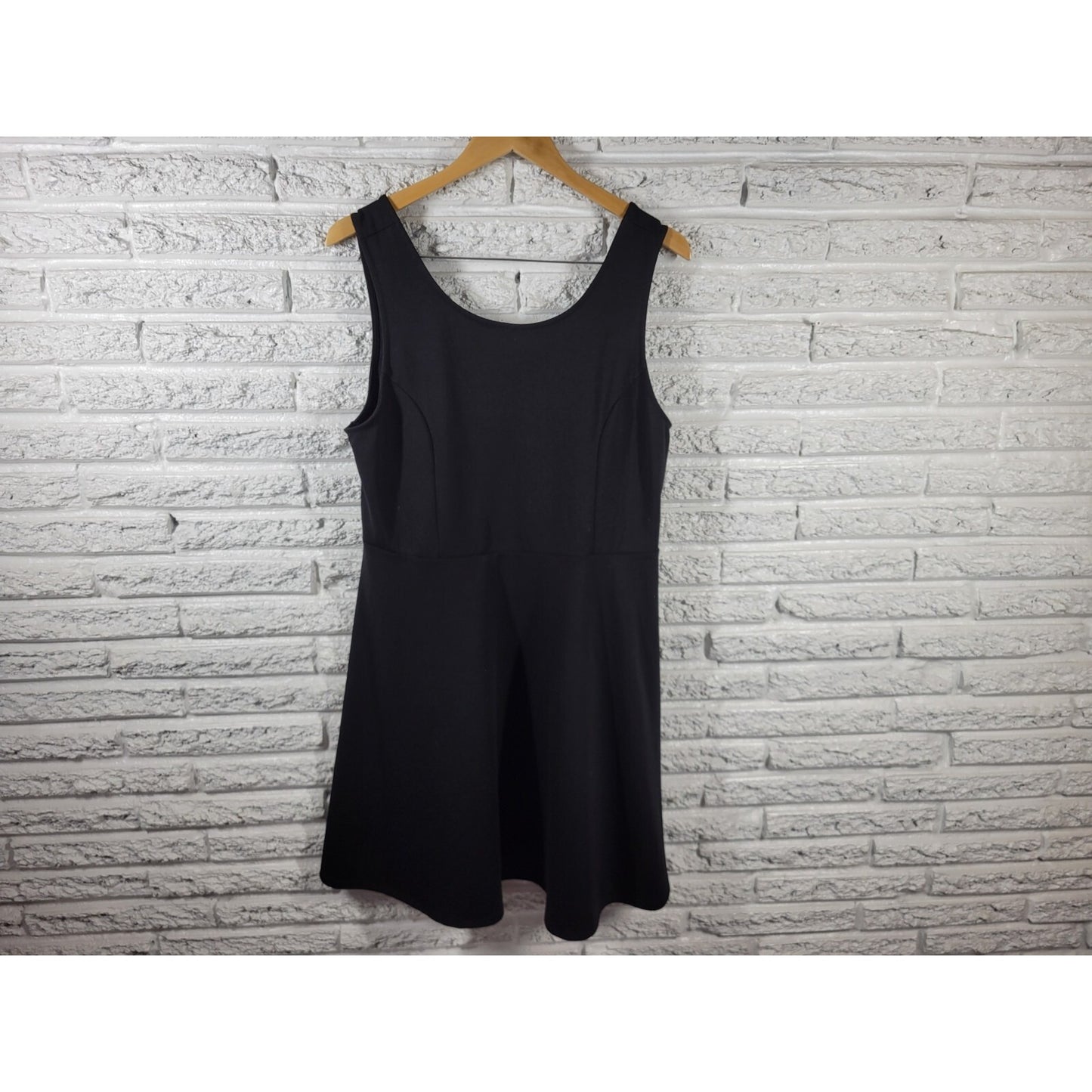 Forever 21 Womens Dress 2X Plus Tank Mini Fit Flare Black Pullover Poly Blend