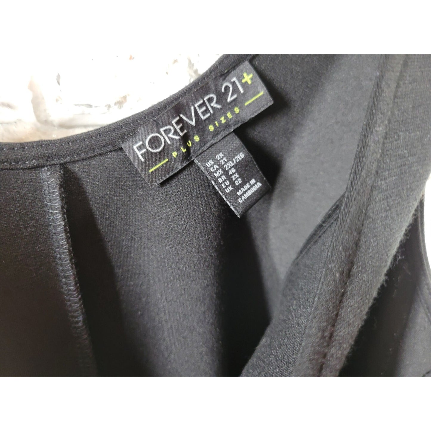 Forever 21 Womens Dress 2X Plus Tank Mini Fit Flare Black Pullover Poly Blend