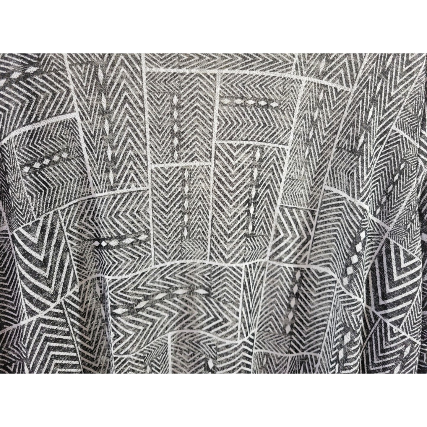 LuLaRoe XL Women's Duster Cardigan Black Asymmetric Mesh Sheer Stretch GEO365E