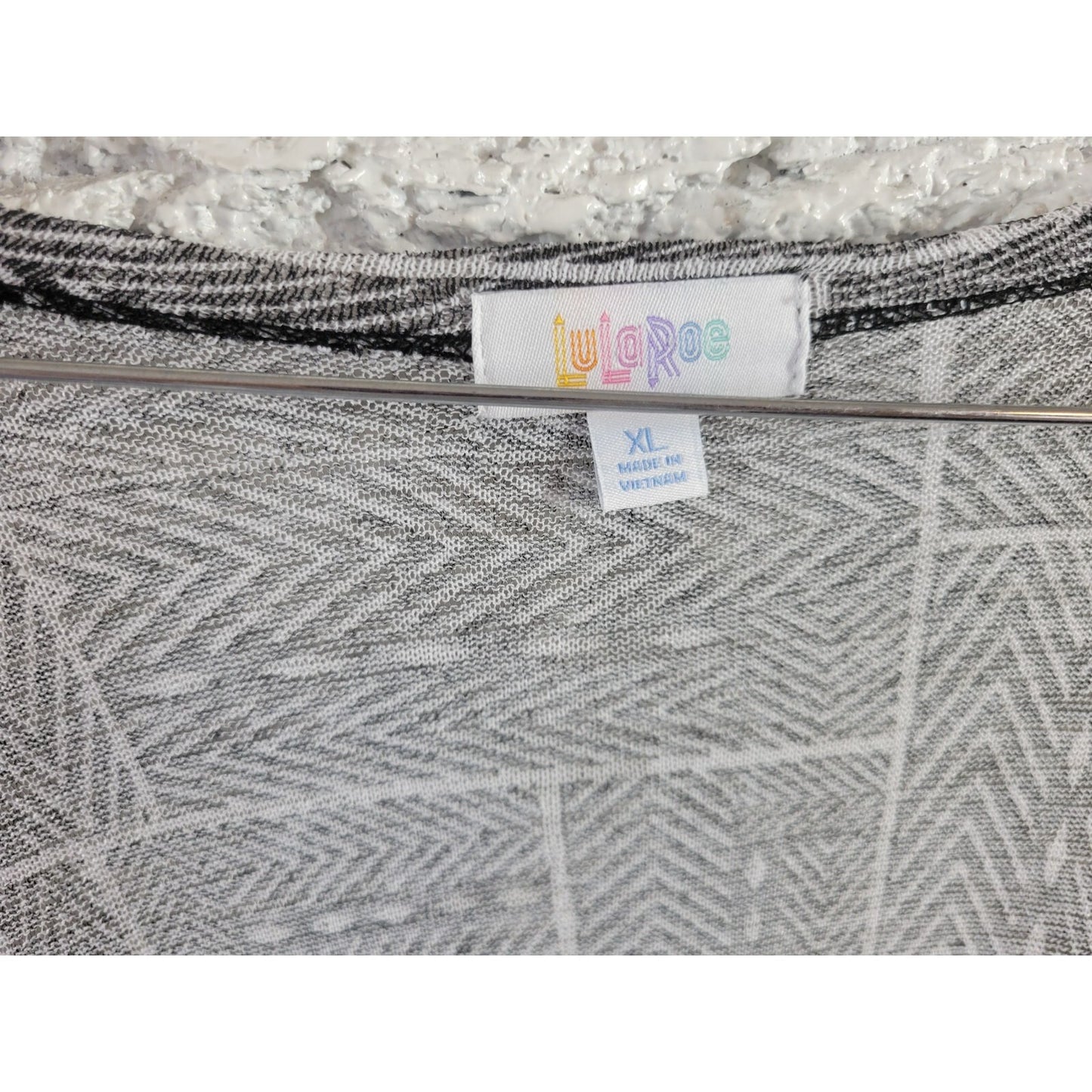 LuLaRoe XL Women's Duster Cardigan Black Asymmetric Mesh Sheer Stretch GEO365E