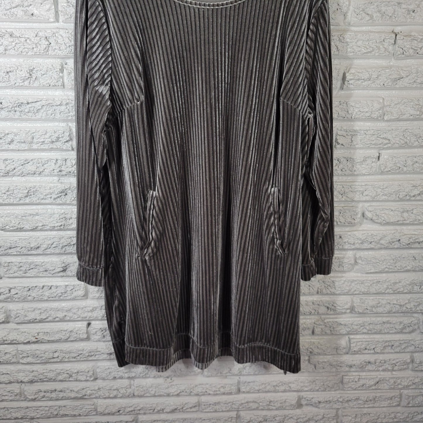 Tacera Womens Swim Coverup 2X Plus Robe Dress Gray Velour Soft Comfy Pockets