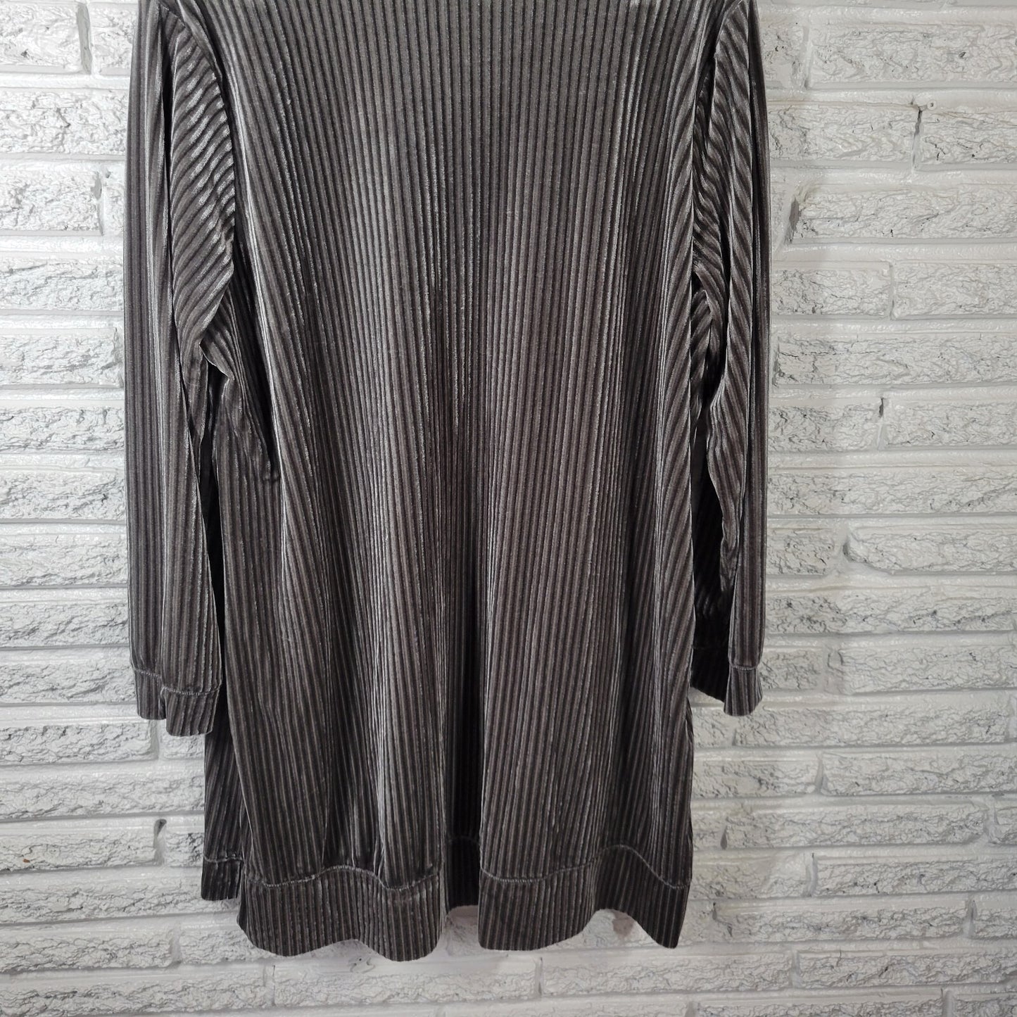 Tacera Womens Swim Coverup 2X Plus Robe Dress Gray Velour Soft Comfy Pockets