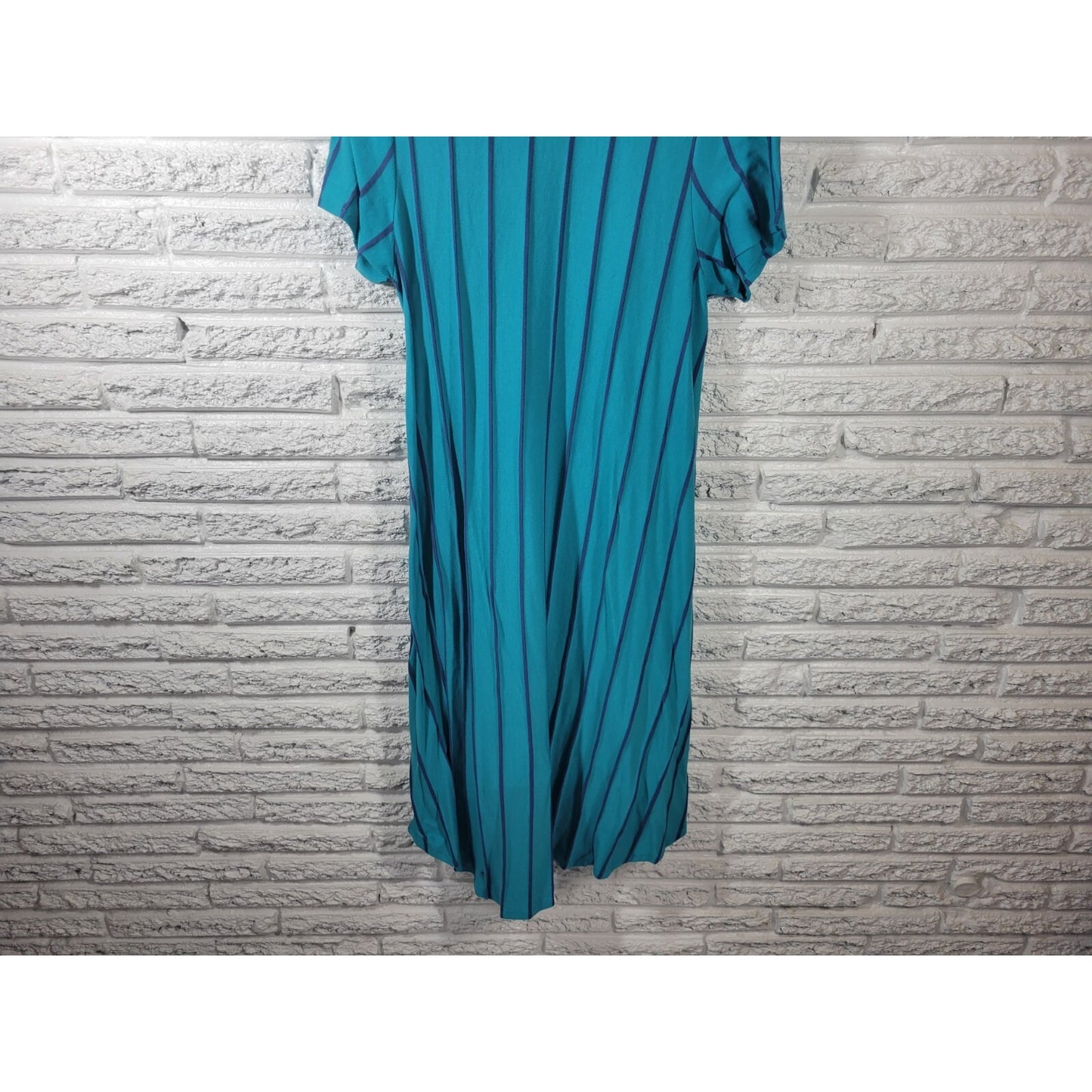 Lularoe Womens Dress Extra Large Tee Knit Comfy Asymmetric Blue Stripe Pocket