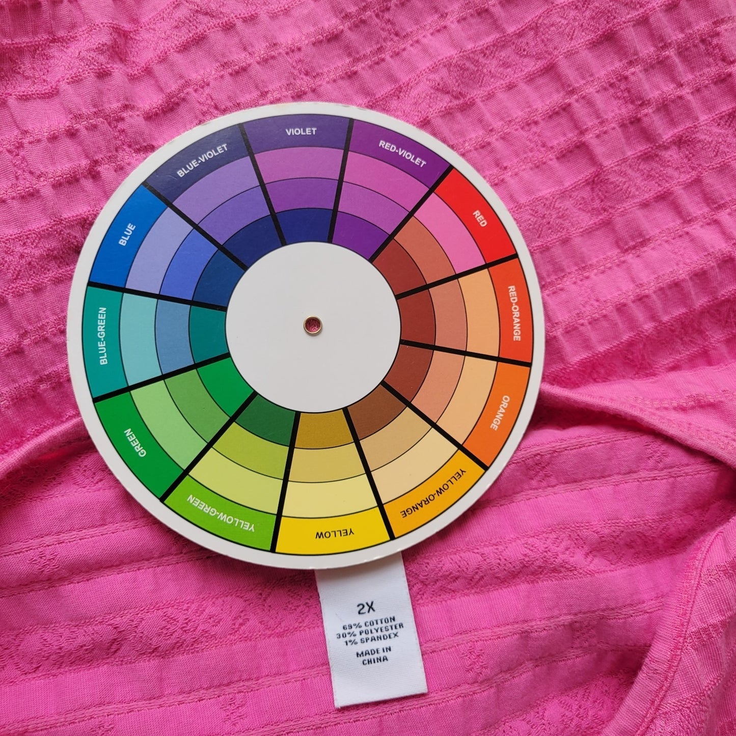 Ruby Rd Womens Top 2X Plus Tied Short Sleeve Pink Embroidered Cotton Blend Comfy