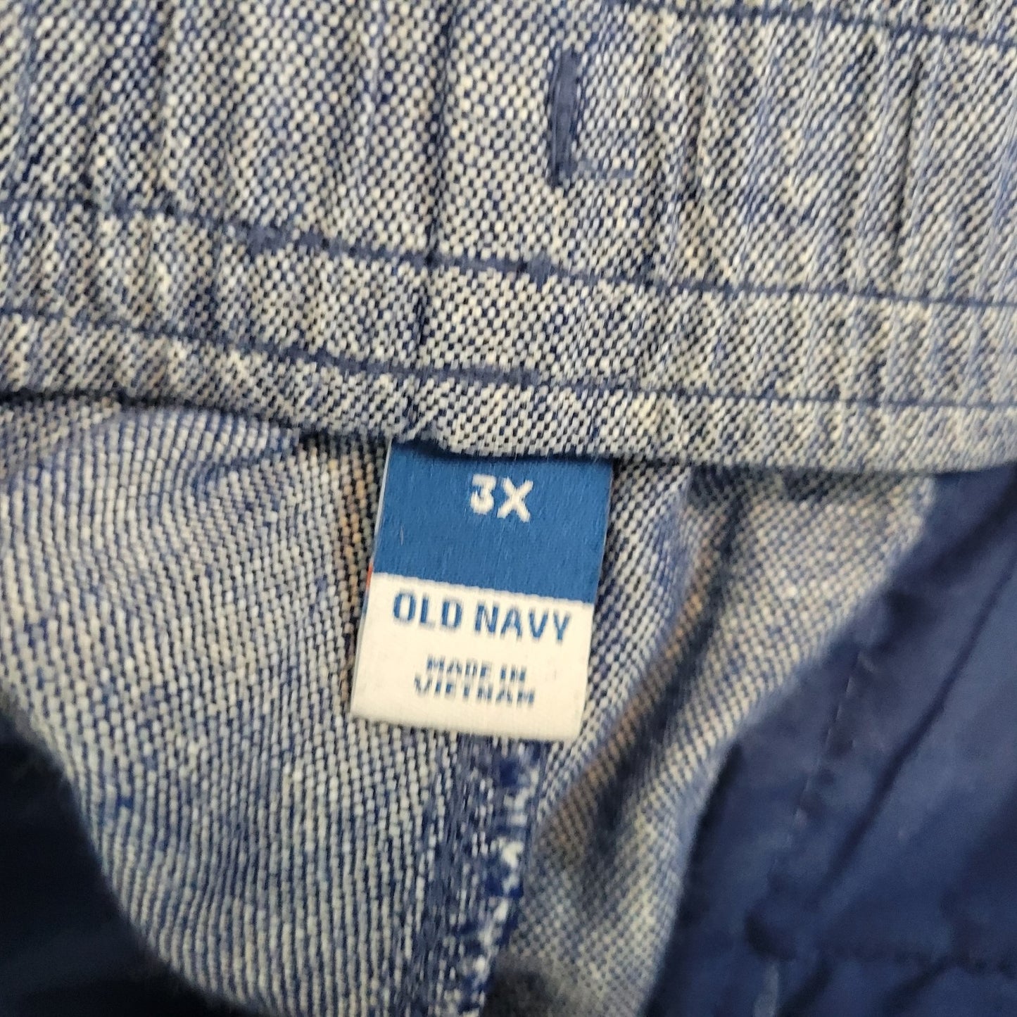 Old Navy Womens Pants 3X Plus Pull On Cropped Blue Linen Rayon Pockets Comfy