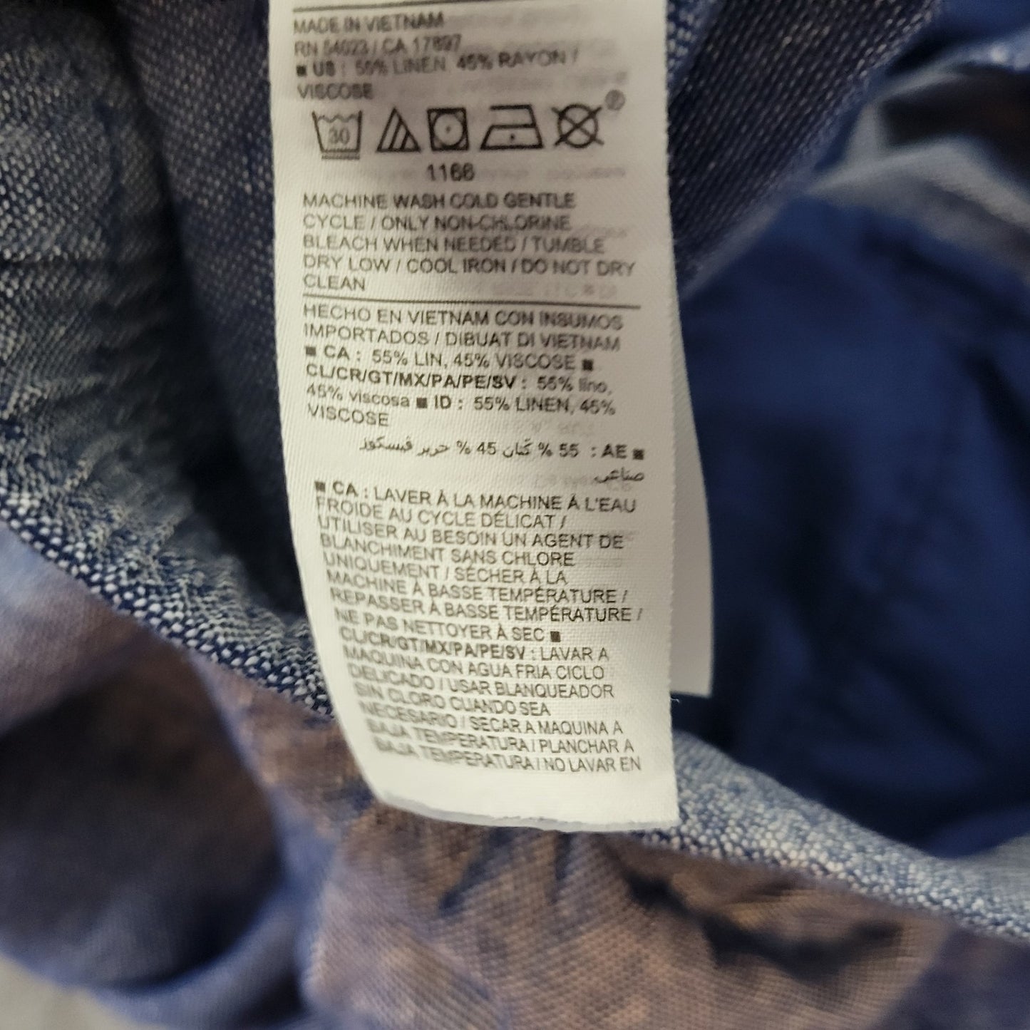 Old Navy Womens Pants 3X Plus Pull On Cropped Blue Linen Rayon Pockets Comfy