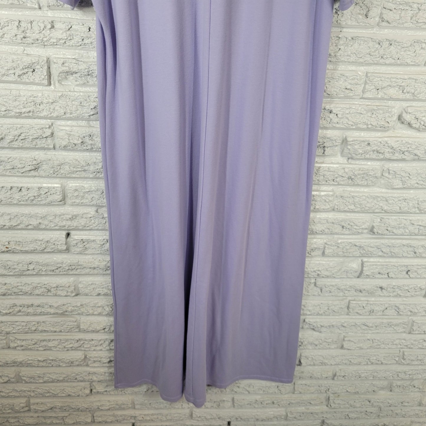 Coldwater Creek Womens Dress 1X Plus Short Sleeve Midi Lavender Cotton Blend
