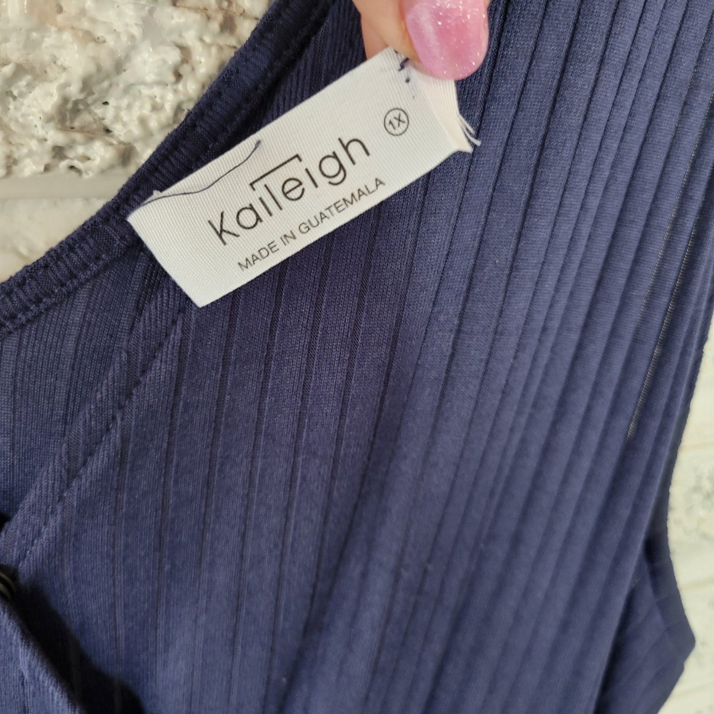 Kaleigh Womens Jumpsuit 1X Plus Sleeveless Blue Pullover Sash Poly Blend Pockets