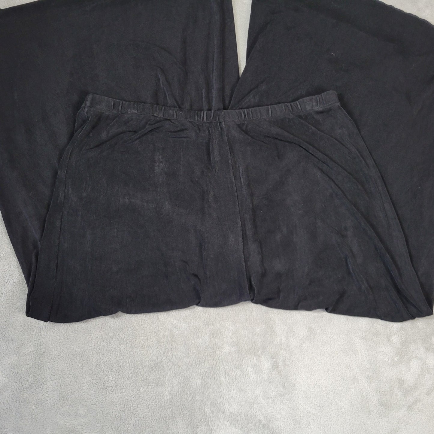 Nicole Marie Womens Pants Extra Large Pull On Travel Knit Gaucho Wide Leg Black