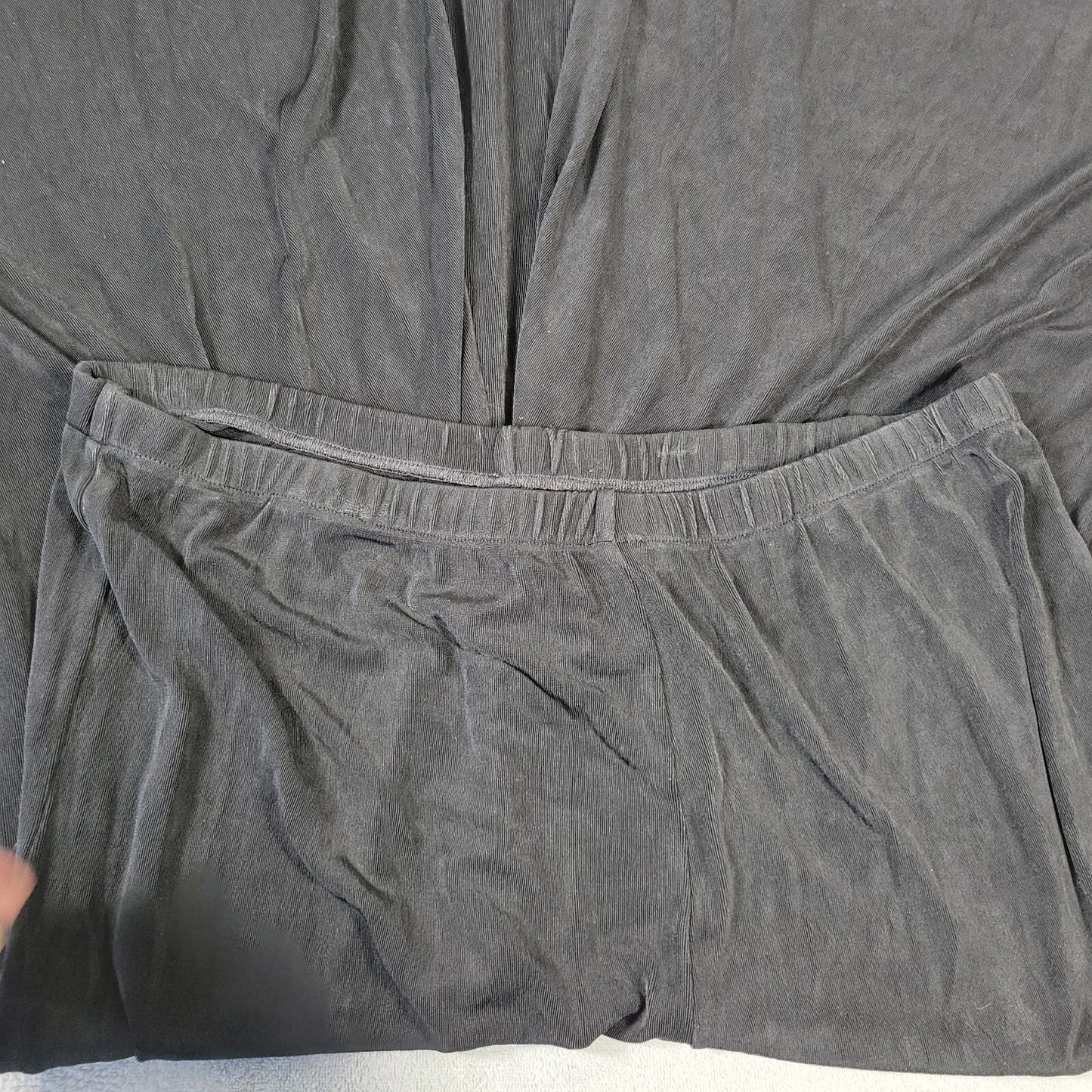 Nicole Marie Womens Pants Extra Large Pull On Travel Knit Gaucho Wide Leg Black