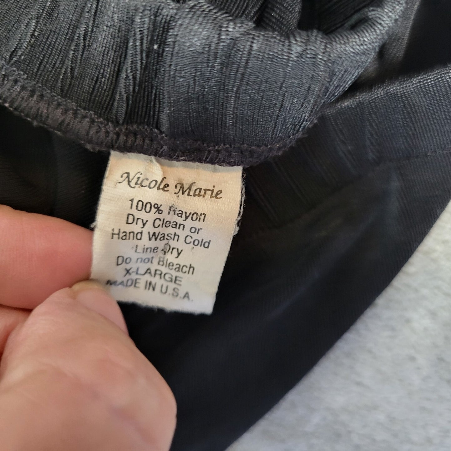 Nicole Marie Womens Pants Extra Large Pull On Travel Knit Gaucho Wide Leg Black