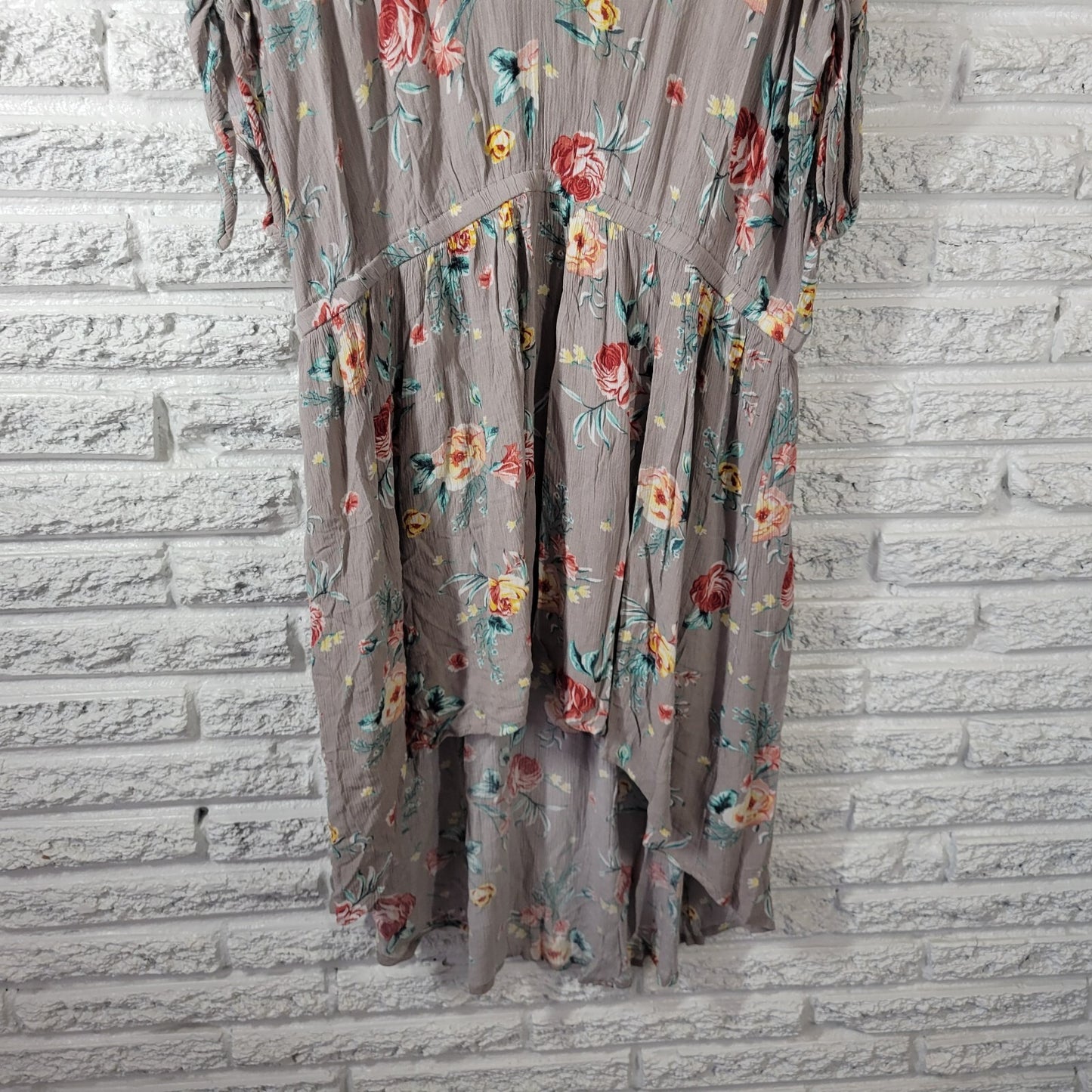 Torrid Womens Dress 0 0X Plus High Low Cold Shoulder Gray Rayon Lightweight