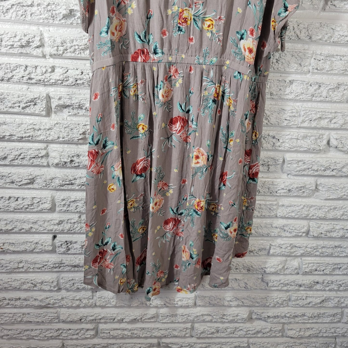 Torrid Womens Dress 0 0X Plus High Low Cold Shoulder Gray Rayon Lightweight