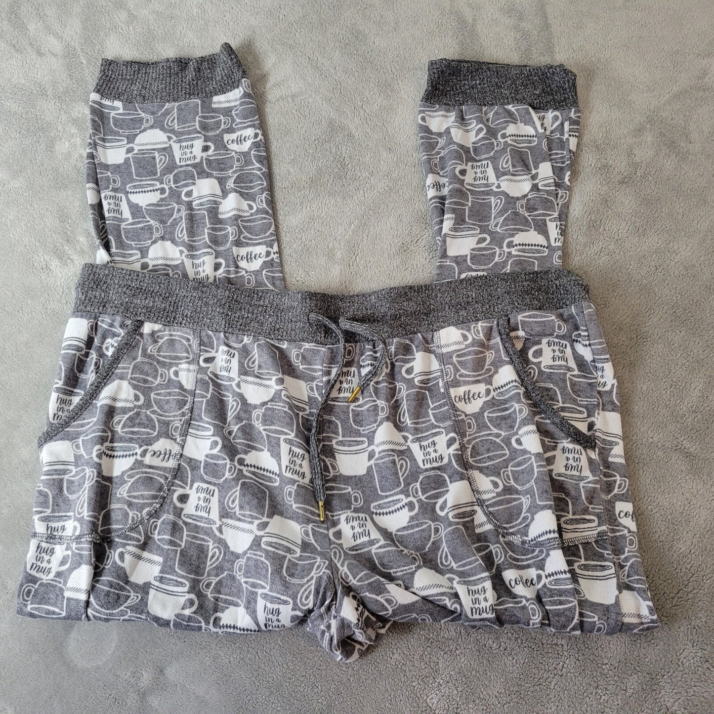 Secret Treasures Womens Pajama Pants 2X Plus Pull On Coffee Mugs All Over Lounge