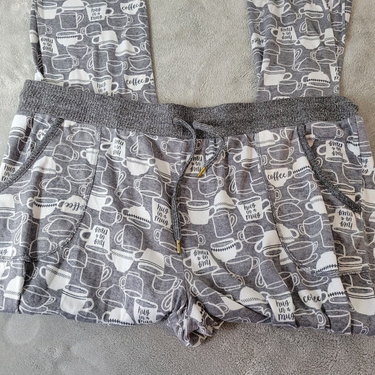 Secret Treasures Womens Pajama Pants 2X Plus Pull On Coffee Mugs All Over Lounge