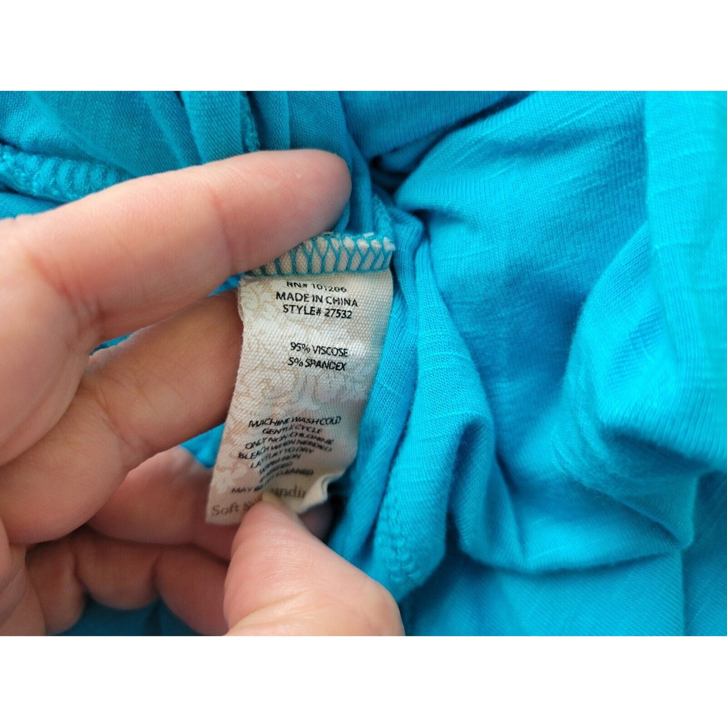 Soft Surroundings Womens Top Extra Large XL Tunic Blue Asymmetric Casual Stretch