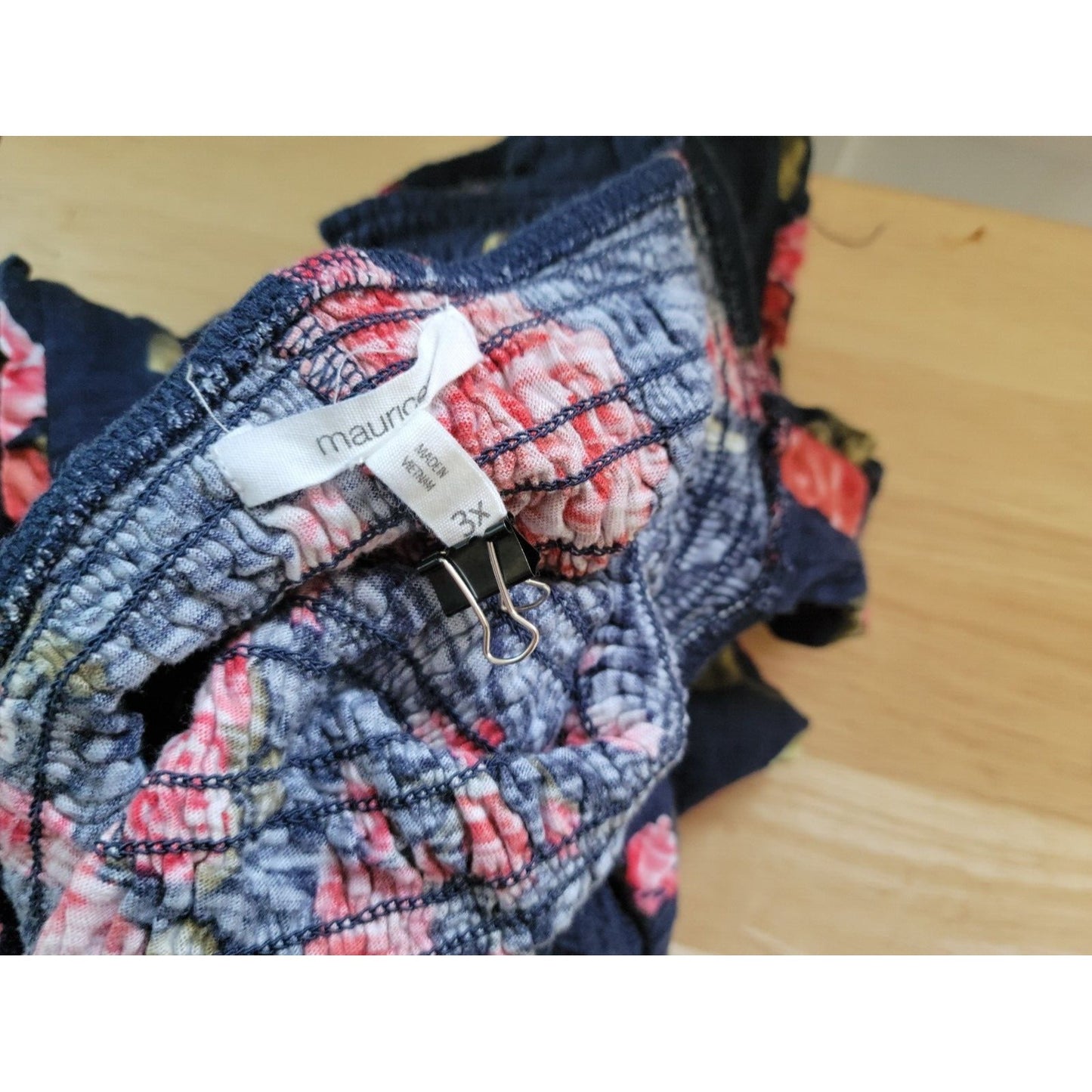 Maurices Womens Top 3X Plus Swing Sleeveless Strap Comfy Blue Pink Floral