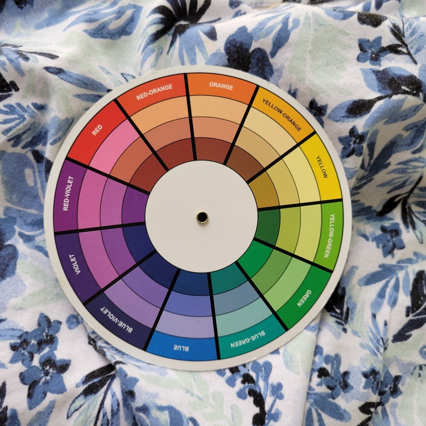 Coral Bay Womens Top 2X Plus Tee Shortt Sleeve Blue Floral Keyhole Cotton Blend