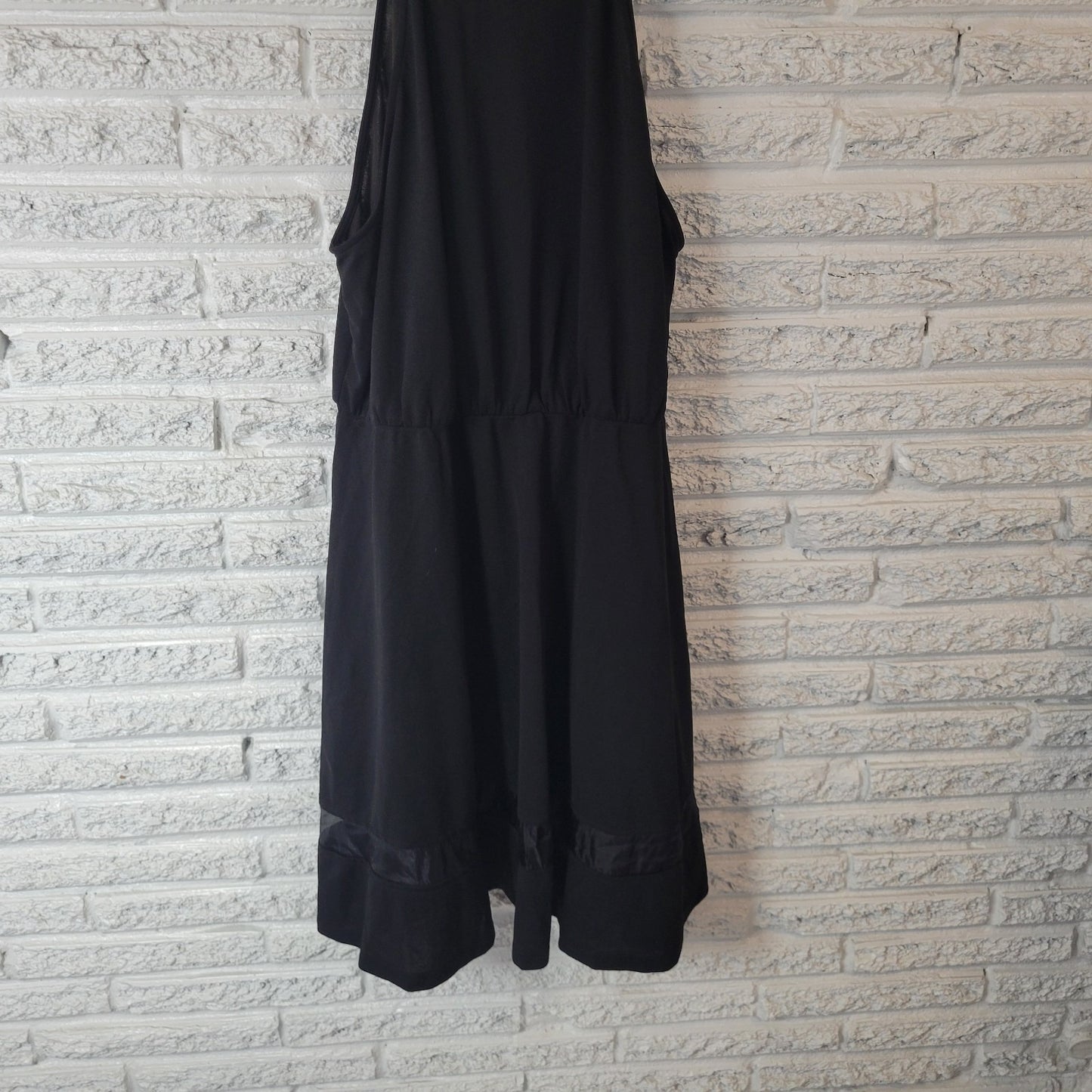 Shein Curve Women Dress 3XL Plus Fit Flare Sleeveless Black Halter Keyhole Back