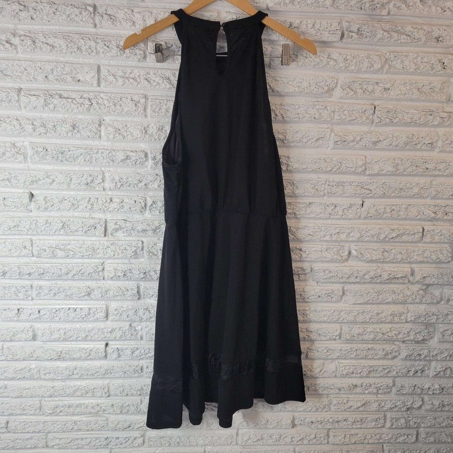 Shein Curve Women Dress 3XL Plus Fit Flare Sleeveless Black Halter Keyhole Back