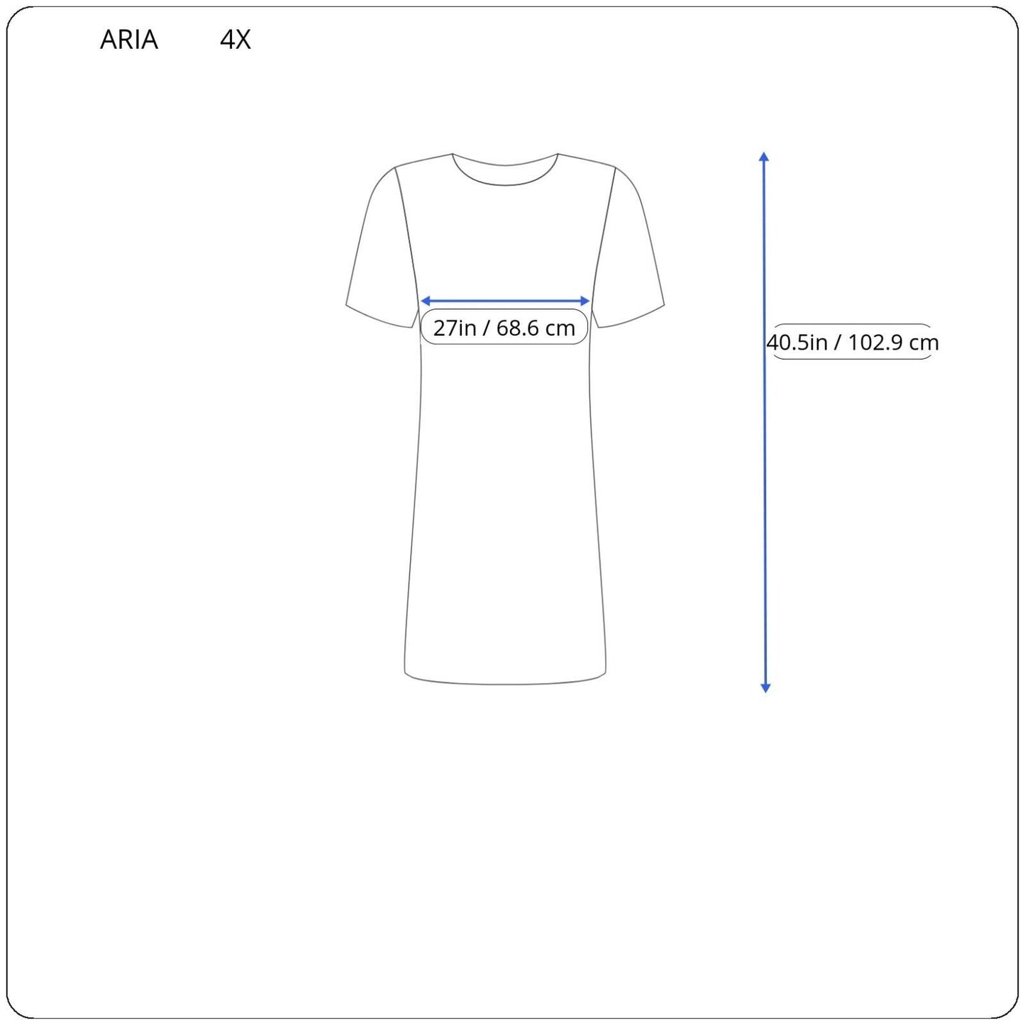 Aria Women Robe 4X Plus Blue Geometric Quarter Button Pockets Kaftan Lightweight