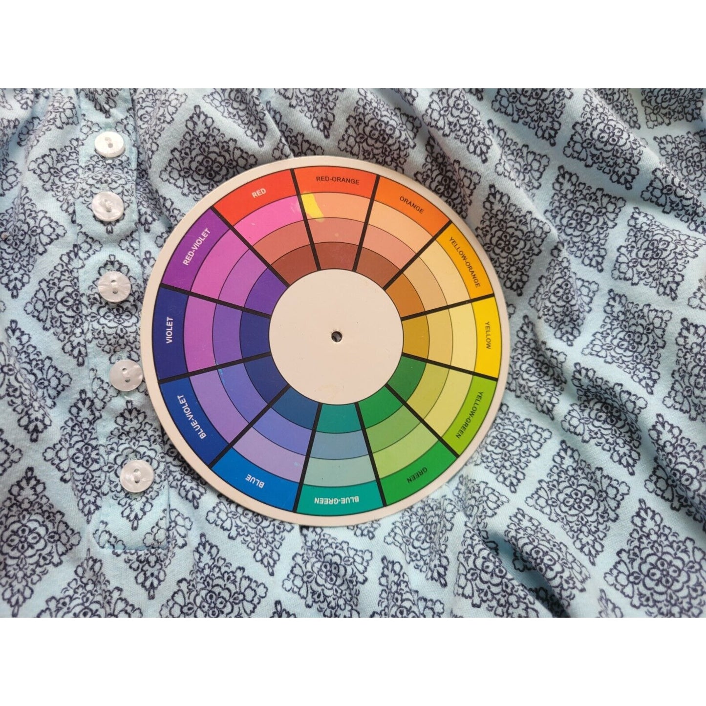 Aria Women Robe 4X Plus Blue Geometric Quarter Button Pockets Kaftan Lightweight