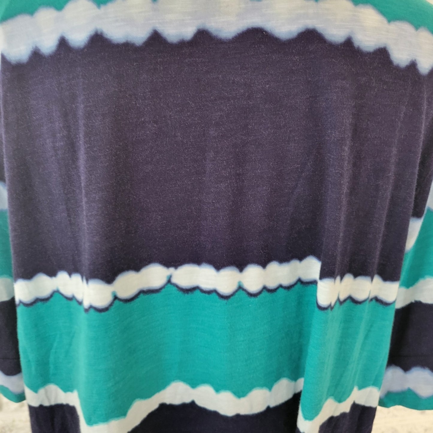 Westbound Womens Top 2X Plus Tee Short Sleeve Blue Watercolor Cotton Blend Comfy