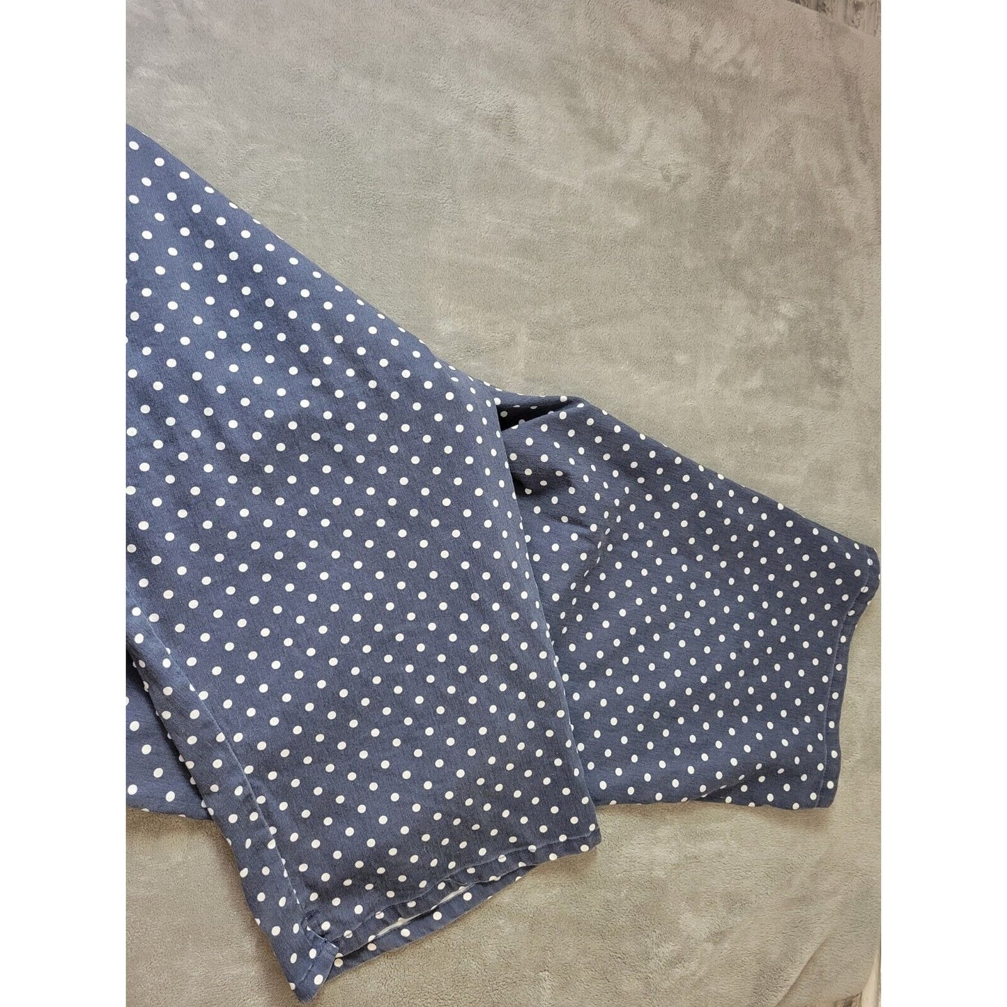 Woman Within Womens Jeans 34W Plus Capri Blue Denim  Polka Dot Zip Cotton Blend