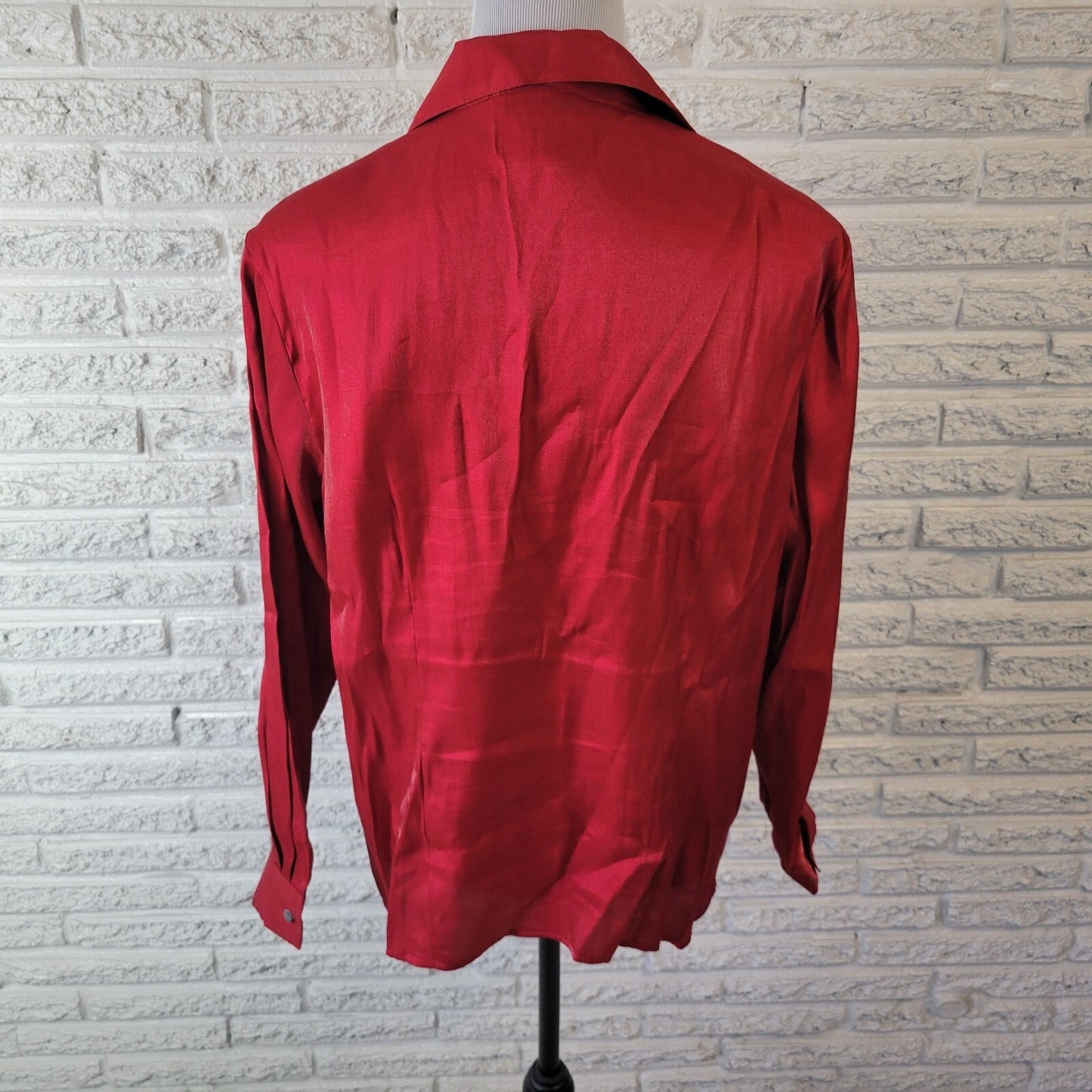 Notations Womens Extra Large Long Sleeve Red Rayon Polyester Office Holiday