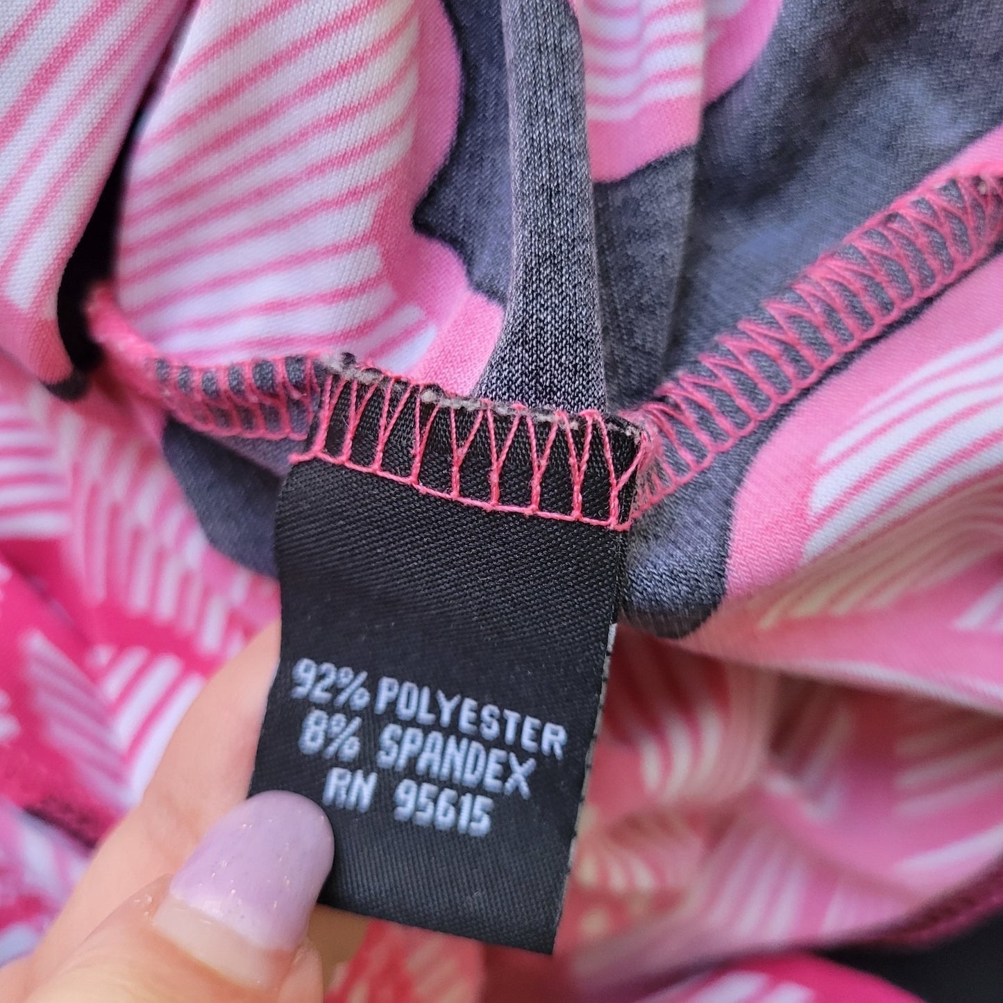 Rafaella Womens Top Extra Large XL Tee Pink Floral Draped Neck Poly Blend Casual