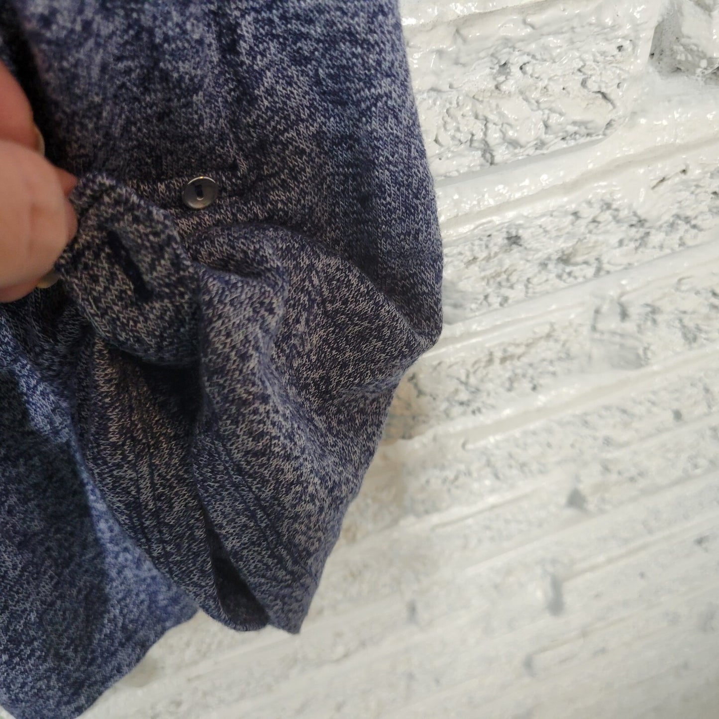 Thyme Honey Women Top 3X Plus Knit Blue Heather Lightweight Keyhole Soft Comfy