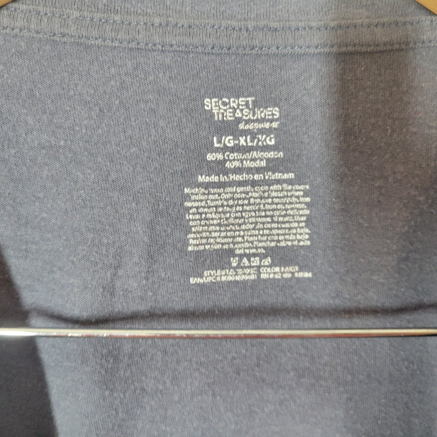 Secret Treasures Womens Pajama Top L XL Make Today Amazing Gray Glitter Lounge