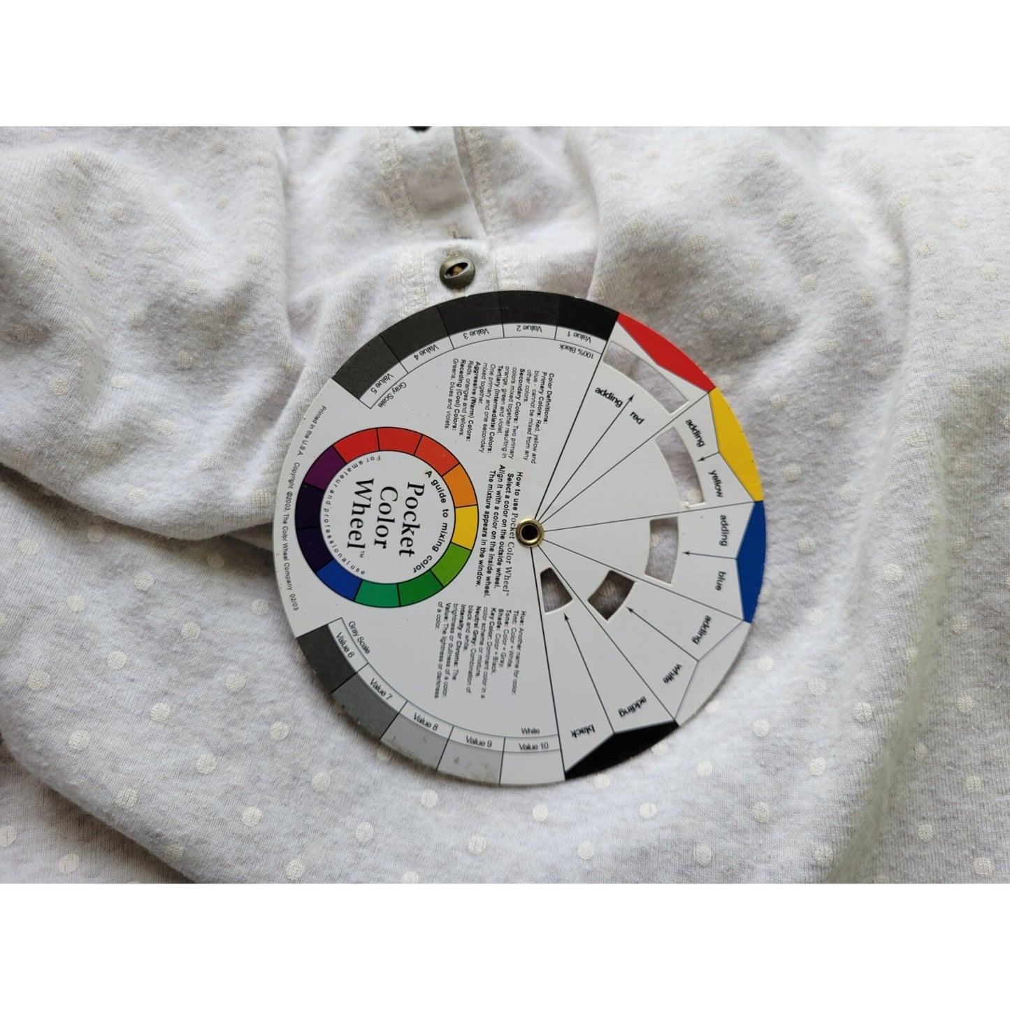 Chaps Womens Top 1X Plus 3/4 Sleeve Gray Polka Dot Quarter Button Cotton Casual