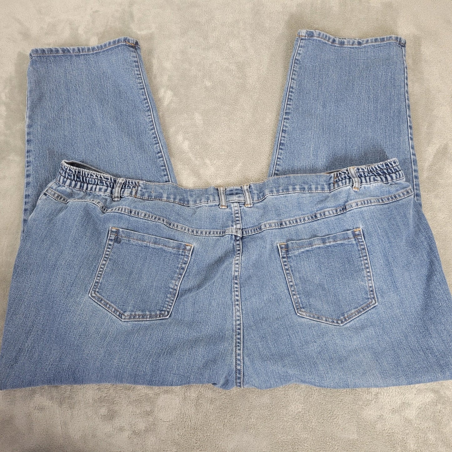 Catherines Right Fit Womens Jeans 30W Plus Straight Leg Medium Blue Curvy Comfy