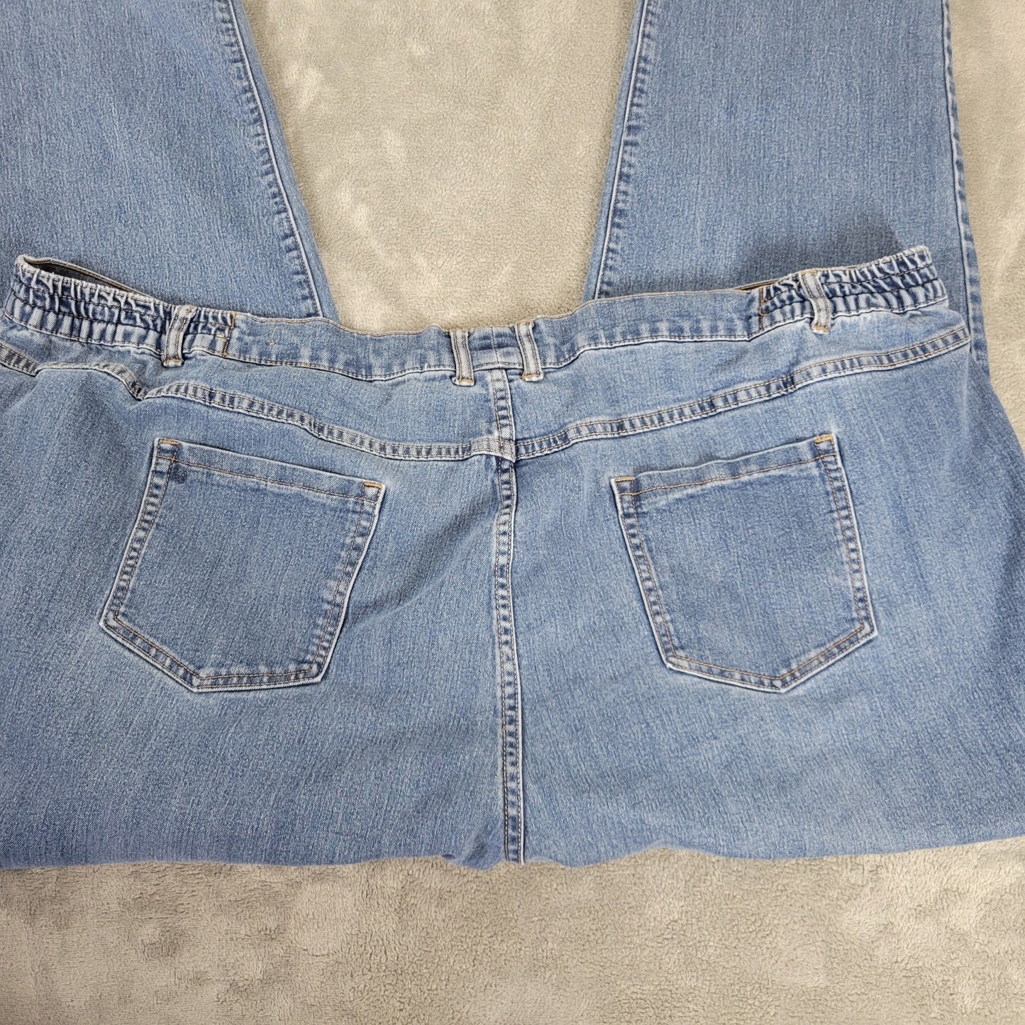 Catherines Right Fit Womens Jeans 30W Plus Straight Leg Medium Blue Curvy Comfy